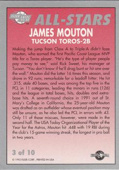 1993-94 Fleer Excel - All-Stars #3 James Mouton Back