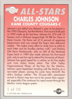 1993-94 Fleer Excel - All-Stars #1 Charles Johnson Back