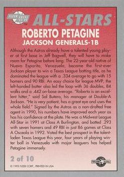 1993-94 Fleer Excel - All-Stars #2 Roberto Petagine Back