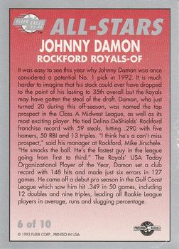 1993-94 Fleer Excel - All-Stars #6 Johnny Damon Back