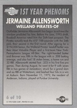 1993-94 Fleer Excel - First Year Phenoms #6 Jermaine Allensworth Back
