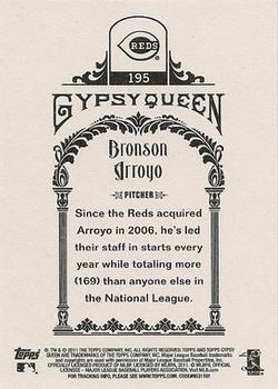 2011 Topps Gypsy Queen #195 Bronson Arroyo Back