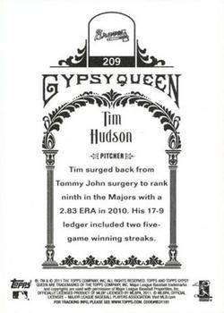 2011 Topps Gypsy Queen #209 Tim Hudson Back