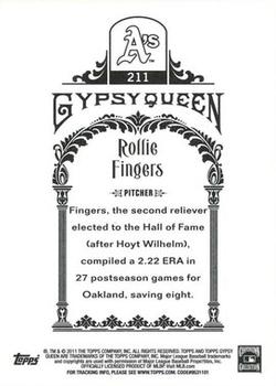 2011 Topps Gypsy Queen #211 Rollie Fingers Back