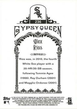 2011 Topps Gypsy Queen #236 Alex Rios Back
