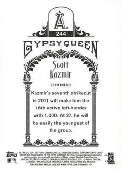 2011 Topps Gypsy Queen #244 Scott Kazmir Back