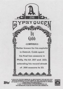 2011 Topps Gypsy Queen #296 Ty Cobb Back