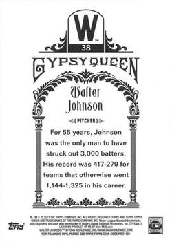 2011 Topps Gypsy Queen #38 Walter Johnson Back