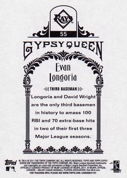 2011 Topps Gypsy Queen #55 Evan Longoria Back