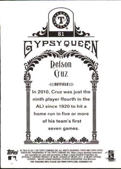 2011 Topps Gypsy Queen #81 Nelson Cruz Back