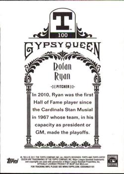 2011 Topps Gypsy Queen #100 Nolan Ryan Back