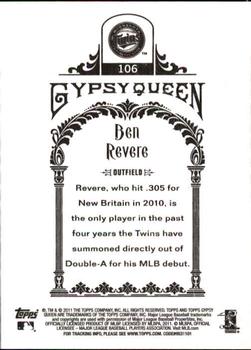 2011 Topps Gypsy Queen #106 Ben Revere Back