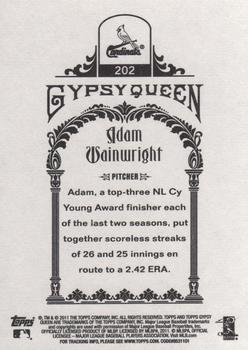 2011 Topps Gypsy Queen #202 Adam Wainwright Back
