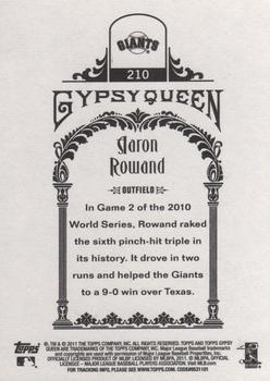 2011 Topps Gypsy Queen #210 Aaron Rowand Back