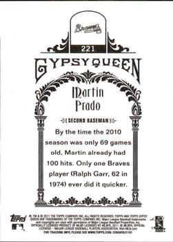 2011 Topps Gypsy Queen #221 Martin Prado Back