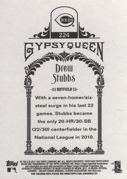 2011 Topps Gypsy Queen #224 Drew Stubbs Back