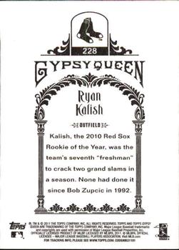 2011 Topps Gypsy Queen #228 Ryan Kalish Back