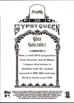 2011 Topps Gypsy Queen #229 Alex Gonzalez Back