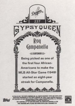 2011 Topps Gypsy Queen #237 Roy Campanella Back