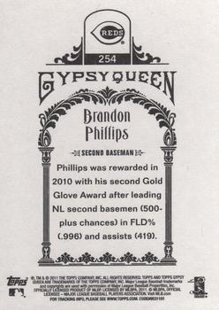 2011 Topps Gypsy Queen #254 Brandon Phillips Back