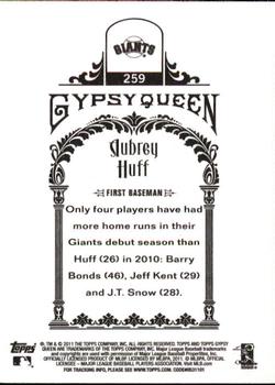 2011 Topps Gypsy Queen #259 Aubrey Huff Back