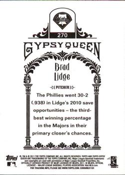 2011 Topps Gypsy Queen #270 Brad Lidge Back