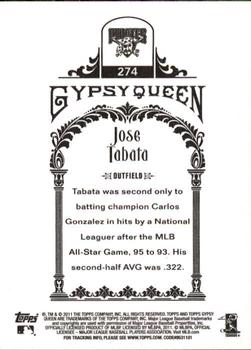 2011 Topps Gypsy Queen #274 Jose Tabata Back