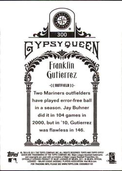 2011 Topps Gypsy Queen #300 Franklin Gutierrez Back