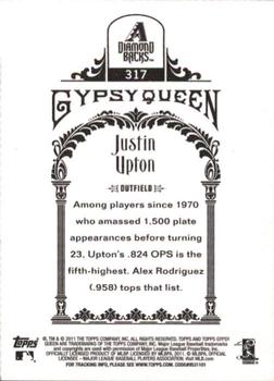 2011 Topps Gypsy Queen #317 Justin Upton Back