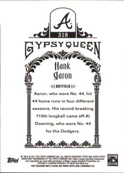 2011 Topps Gypsy Queen #318 Hank Aaron Back
