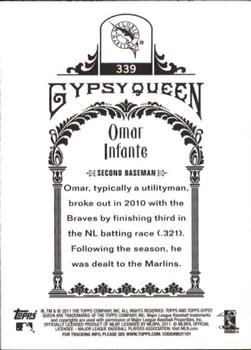 2011 Topps Gypsy Queen #339 Omar Infante Back