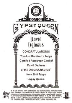 2011 Topps Gypsy Queen - Autographs #GQA-DD David DeJesus Back