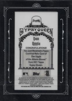 2011 Topps Gypsy Queen - Framed Mini Relics #FMRC-DU Dan Uggla Back