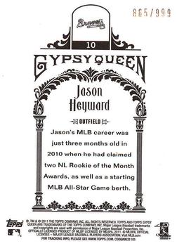 2011 Topps Gypsy Queen - Framed Paper #10 Jason Heyward Back