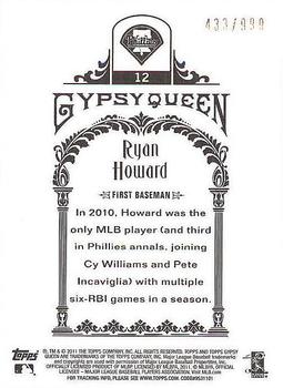 2011 Topps Gypsy Queen - Framed Paper #12 Ryan Howard Back