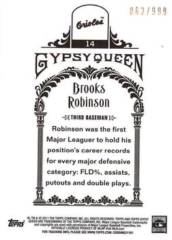 2011 Topps Gypsy Queen - Framed Paper #14 Brooks Robinson Back