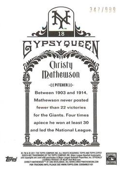 2011 Topps Gypsy Queen - Framed Paper #18 Christy Mathewson Back