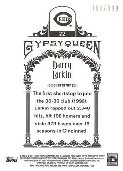 2011 Topps Gypsy Queen - Framed Paper #22 Barry Larkin Back