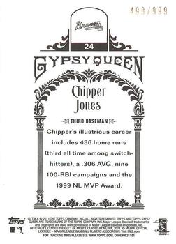 2011 Topps Gypsy Queen - Framed Paper #24 Chipper Jones Back