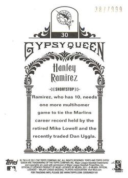 2011 Topps Gypsy Queen - Framed Paper #30 Hanley Ramirez Back