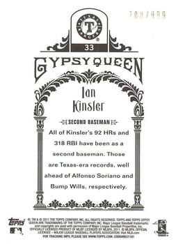 2011 Topps Gypsy Queen - Framed Paper #33 Ian Kinsler Back