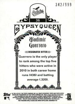 2011 Topps Gypsy Queen - Framed Paper #36 Vladimir Guerrero Back