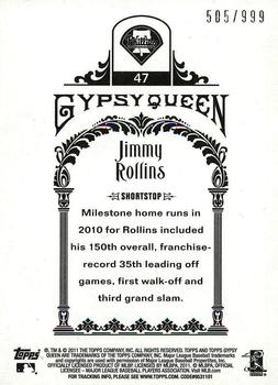 2011 Topps Gypsy Queen - Framed Paper #47 Jimmy Rollins Back