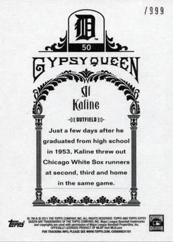2011 Topps Gypsy Queen - Framed Paper #50 Al Kaline Back
