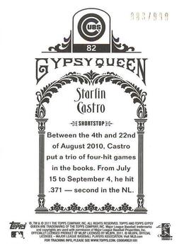 2011 Topps Gypsy Queen - Framed Paper #82 Starlin Castro Back