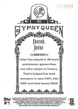 2011 Topps Gypsy Queen - Framed Paper #90 Derek Jeter Back