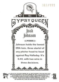2011 Topps Gypsy Queen - Framed Paper #91 Josh Johnson Back