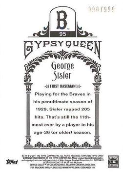 2011 Topps Gypsy Queen - Framed Paper #95 George Sisler Back