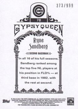 2011 Topps Gypsy Queen - Framed Paper #78 Ryne Sandberg Back