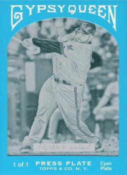 2011 Topps Gypsy Queen - Framed Printing Plate Cyan #86 Prince Fielder Front